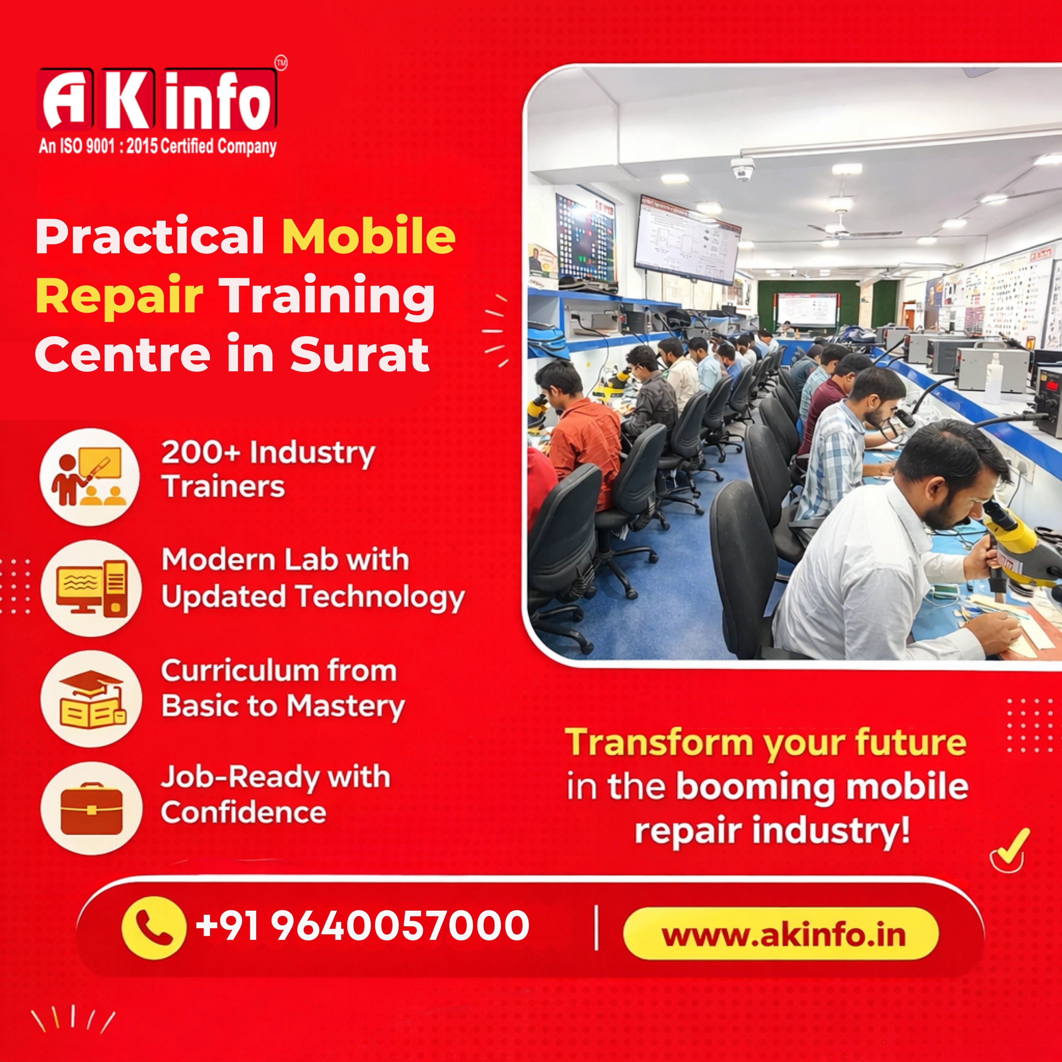 AK Info Institute - Practical Mobile Repair Training Centre in Surat